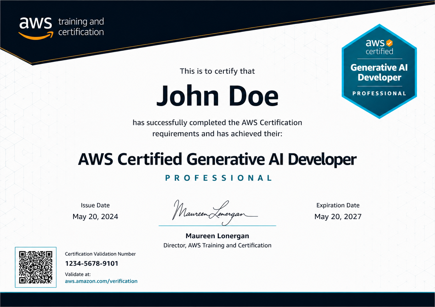 AWS Certified Generative AI Developer Professional